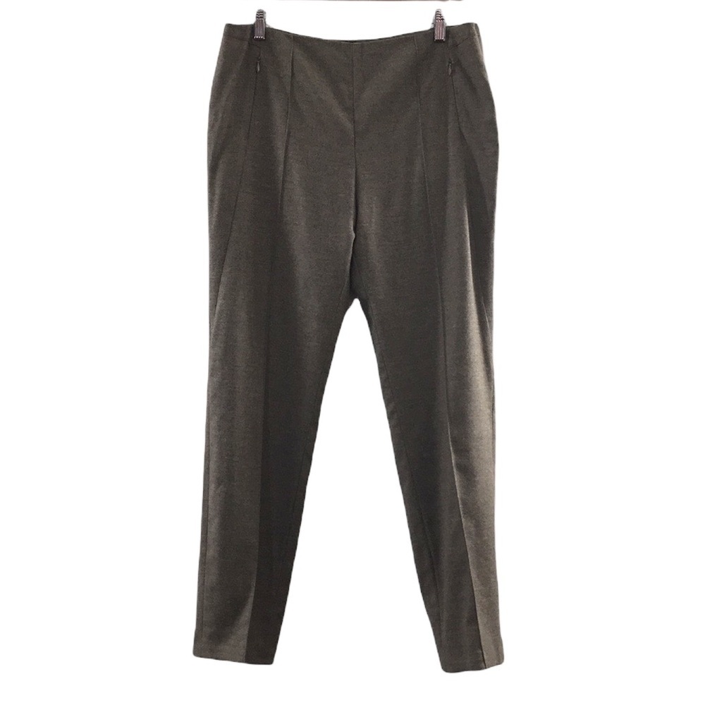 Escada Tuski Tan Pine Ponte Knit Pants Womens 40 US 10‎ Virgin Wool Cashmere